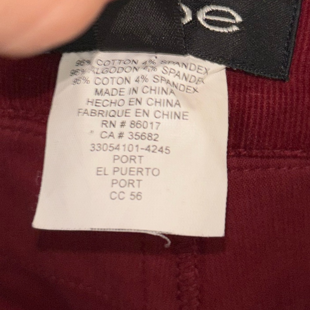 Bebe Red Velvet Pants with Satin Accents - Picture 8 of 8
